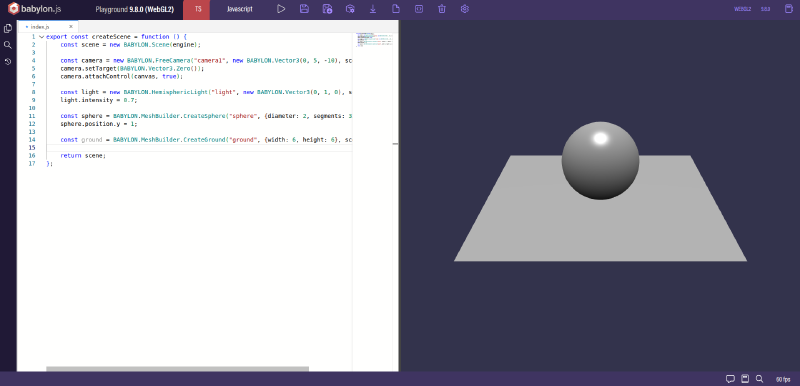 Basic BabylonJS playground