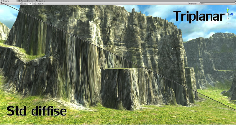 Triplanar Terrain Shaders from https://forum.unity.com/threads/free-triplanar-terrain-shaders.367992/