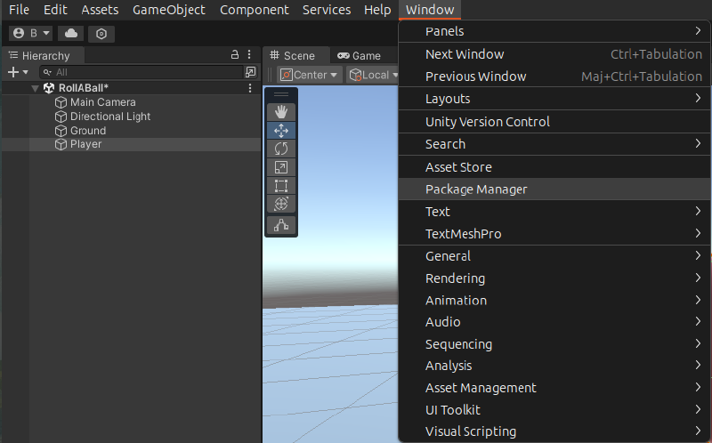 Go to package manager