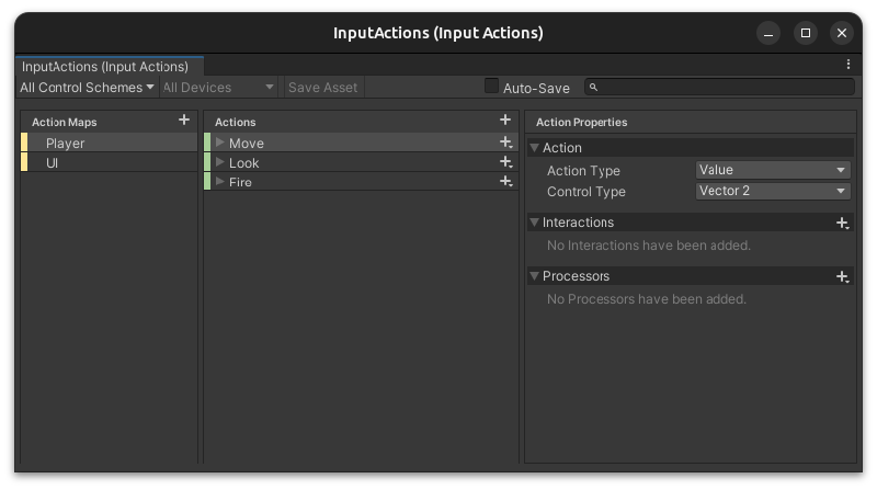 The input system window