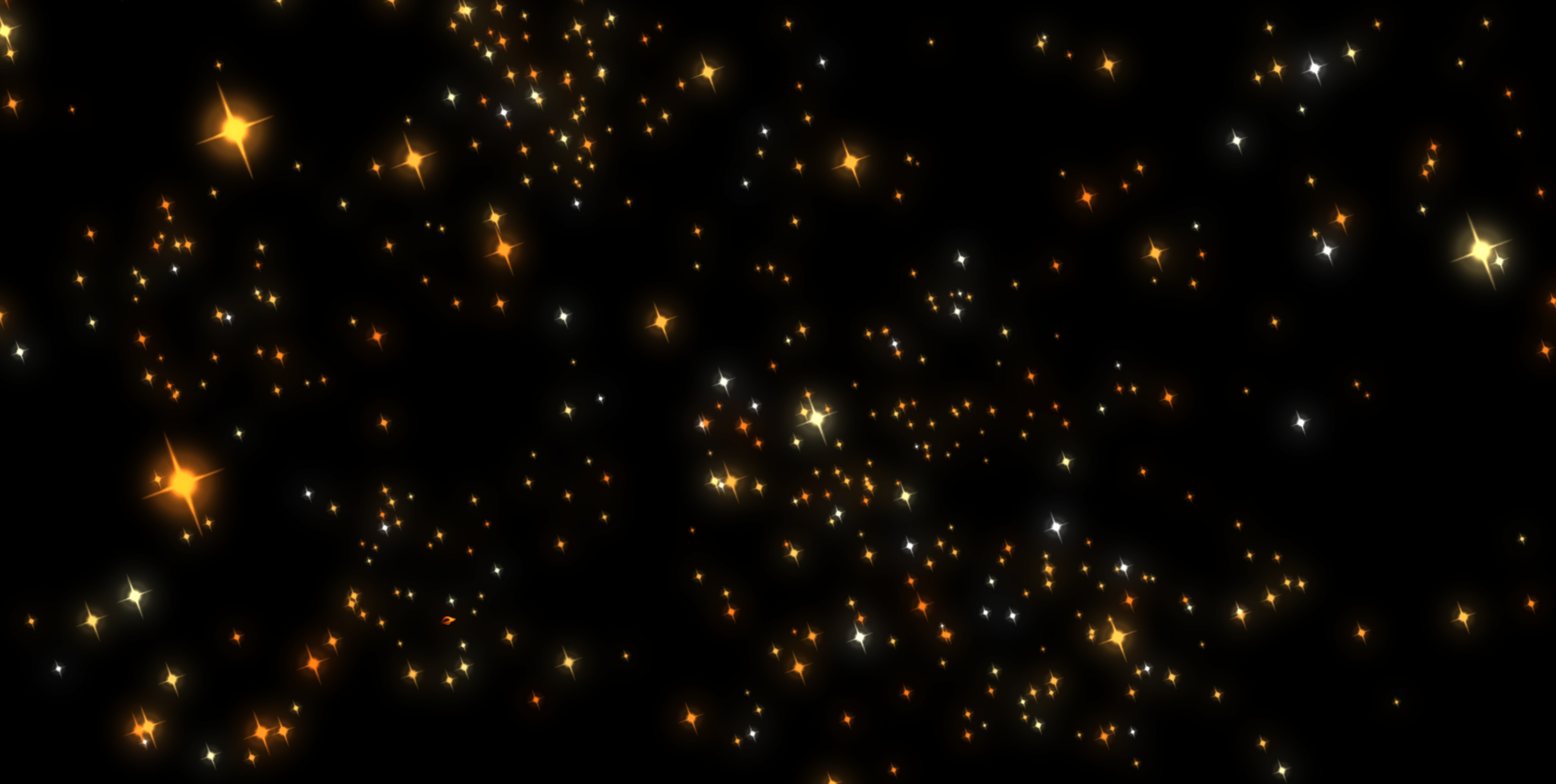 Screenshot of the star map, many stars are scattered in all directions.